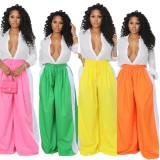 Fashion Casual Color Block Wide Leg Pants YD-8814