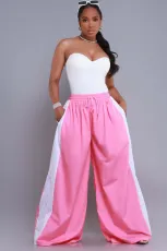 Fashion Casual Color Block Wide Leg Pants YD-8814