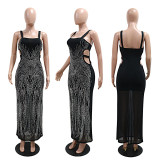Sexy Hollow Out Hot Drill Evening Dress CYA-CY901292