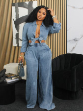 Long Sleeve Cardigan Shirt And Pants Loose 2 Piece Set SFY-506