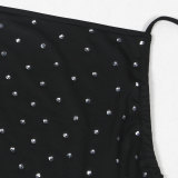 Hot Drill Backless Tie Up Mini Dress NY-3219