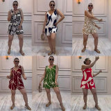 Print Tie Up Loose Romper NY-10869