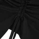 Wooden Ear Flared Sleeves Sexy Strapless Top GXYF-0405
