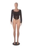 Wooden Ear Flared Sleeves Sexy Strapless Top GXYF-0405