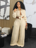 Long Sleeve Cardigan Shirt And Pants Loose 2 Piece Set SFY-506