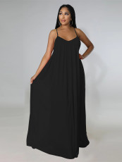 Casual Sleeveless Chiffon Sling Maxi Dress MIL-9702