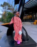 Kids Girl Solid Long Sleeve Straight Pants Two Piece Set GYAY-8106