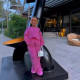 Kids Girl Solid Long Sleeve Straight Pants Two Piece Set GYAY-8106