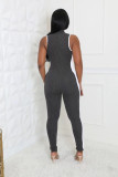 Fashion Zipper Patchwork Jumpsuit GYZY-8922