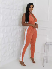 Fashion Zipper Patchwork Jumpsuit GYZY-8922