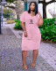 VIP1 Loose V Neck Print Midi Dress OUQF-OQ819