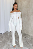 Sexy Hollow Out Backless Long Sleeve Jumpsuit MDF-5559
