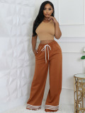 Stripe Contrast Color Loose Pants CH-24052