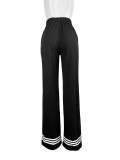 Stripe Contrast Color Loose Pants CH-24052