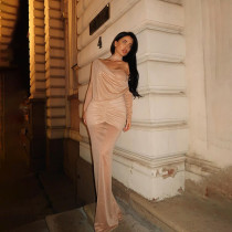 Strapless See-through Sequin Maxi Dress XEF-51189