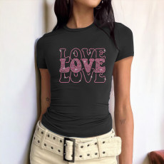 LOVE Hot Drill T Shirt Two-piece Top ME-8501001