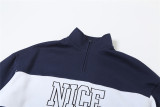 Letter Print Long Sleeve Sweatshirt Coat XEF-51834