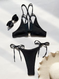 Sexy Tie Up Hang Neck Two Piece Swimsuit CASF-6674