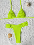 Sexy Backless Solid Color Bikinis 2 Piece Swimsuit CASF-6708