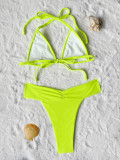 Sexy Backless Solid Color Bikinis 2 Piece Swimsuit CASF-6708
