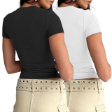 LOVE Hot Drill T Shirt Two-piece Top ME-8501001