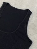 U Neck Sling Solid Bodycon Dress LSD-LD1778