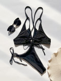 Sexy Tie Up Hang Neck Two Piece Swimsuit CASF-6674