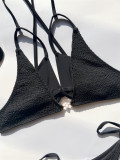 Sexy Tie Up Hang Neck Two Piece Swimsuit CASF-6674