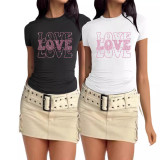 LOVE Hot Drill T Shirt Two-piece Top ME-8501001