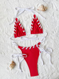 Hang Neck Patchwork Bikinis 2 Piece Swimsuit CASF-6697