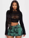 Long Sleeve Hollow Out Short Sweater GDYF-6693