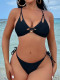 Sexy Tie Up Hang Neck Two Piece Swimsuit CASF-6674