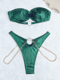 Solid Color Sexy Backless Two Piece Swimsuit CASF-6729