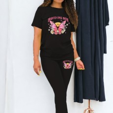 Summer Print Short Sleeve Pants 2 Piece Set ME-S55057