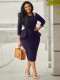 Solid Color Round Neck Ruffle Midi Dress MIL-T048