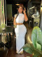 Solid Color Short Sleeve Tight Two Piece Skirts Set GADE-5778