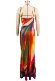 Fashion Print Sling Maxi Dress XHXF-424