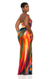 Fashion Print Sling Maxi Dress XHXF-424