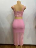 Sexy See Through Tight Two Piece Skirts Set GADE-8424