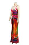 Fashion Print Sling Maxi Dress XHXF-424