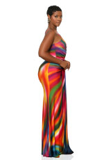 Fashion Print Sling Maxi Dress XHXF-424