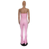 Solid Color Wrap Chest Pleated Jumpsuit GCNF-CN0137