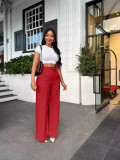 Solid Color Loose Wide Leg Pants QODY-Y6012