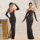 Hot Drill One Shoulder Slim Maxi Dress BY-7021