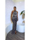 Hot Drill Backless Split Maxi Dress GADE-8421