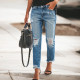 Fashion Holes Vintage Fashion Calf Jeans XCFF-3096