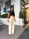 Solid Color Loose Wide Leg Pants QODY-Y6012