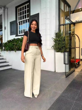 Solid Color Loose Wide Leg Pants QODY-Y6012