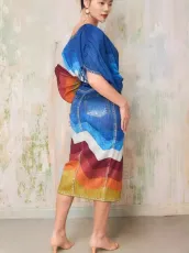 Drawstring One-Shoulder Top Split Skirt Two-Piece Set OLYF-6154