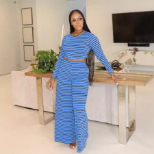Long Sleeve Stripe Loose Two Piece Pants Set SFY-TW535